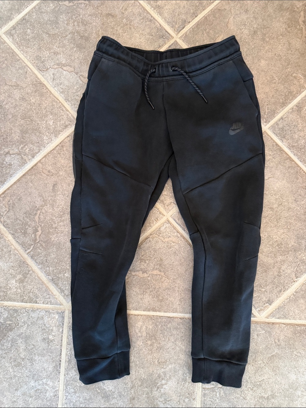 Nike Tech Black Boys' Jogger Sweatpants with Drawstring - youth medium plus